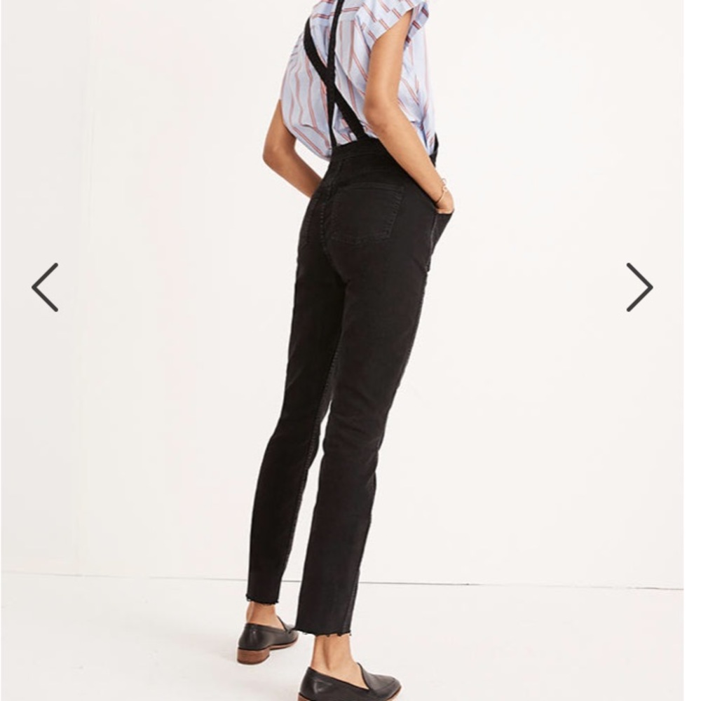 Madewell skinny overalls in Lunar wash